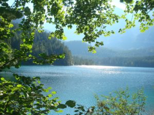 lake, view, calming
